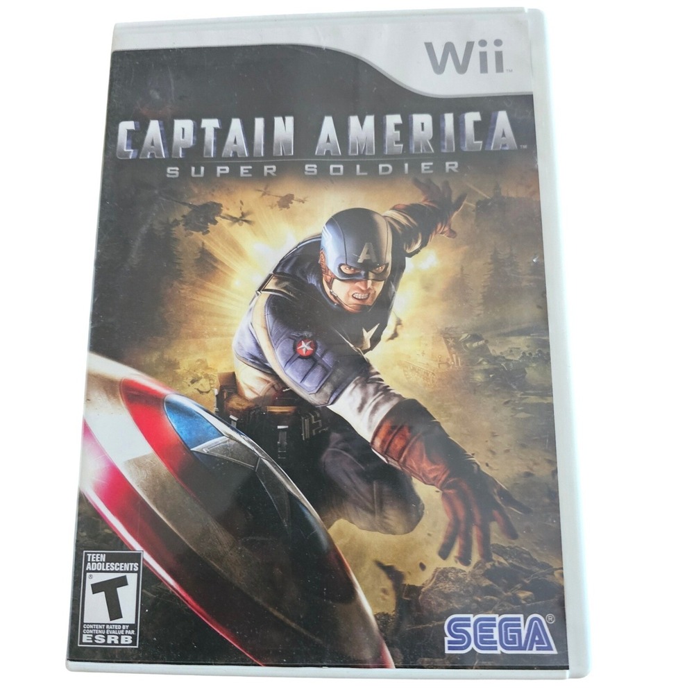 Captain America Super Soldier Nintendo Wii SEGA Marvel Game Complete Case Manual